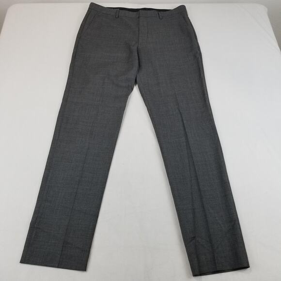 J Crew Pants Mens 34x33 Gray Thompson Slim Wool Dress Suit Trousers Flat Front - Picture 13 of 13